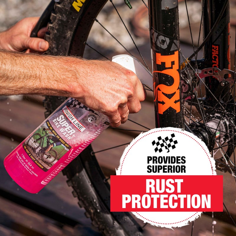 Finish Line Super Bike Wash â€“ Professional Biodegradable Bicycle Cleaner with Advanced Cleaning Agents and Rust Inhibitors â€“ Safe on All Components â€“ 1 Liter Spray Bottle - Image 5